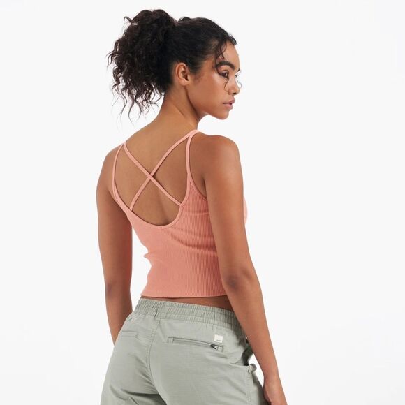 Vuori rib Crop Tank size medium light cinnamon color - Picture 2 of 9